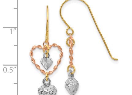 14k Tri-Color Earrings Style TL966 - Classique Jewelry Inc.