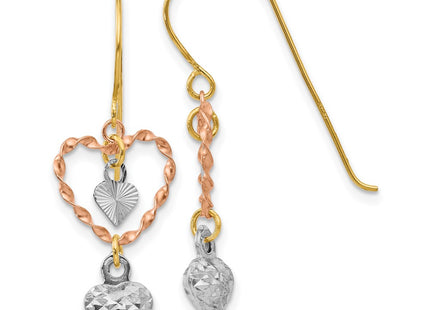 14k Tri-Color Earrings Style TL966 - Classique Jewelry Inc.