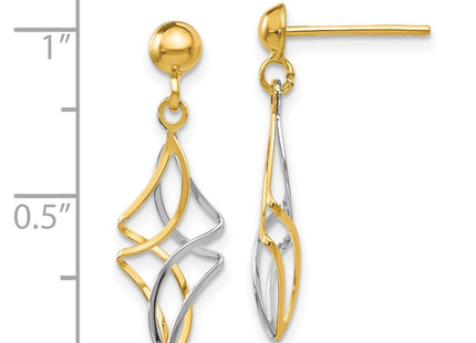 14k Two-tone Earrings Style TL971 - Classique Jewelry Inc.