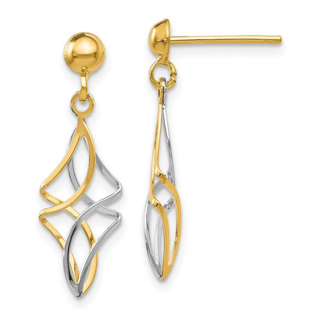 14k Two-tone Earrings Style TL971 - Classique Jewelry Inc.