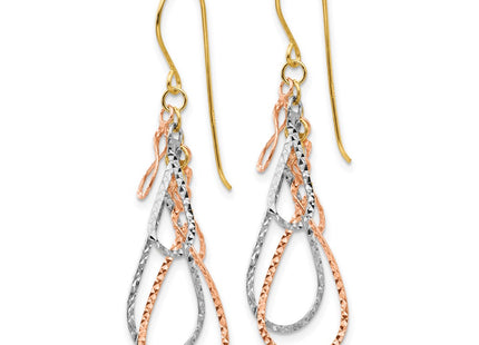 14k Tri-Color Earrings Style TL975 - Classique Jewelry Inc.