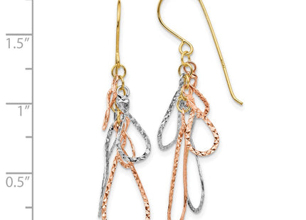 14k Tri-Color Earrings Style TL975 - Classique Jewelry Inc.