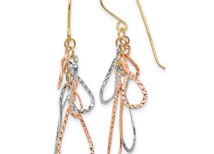 14k Tri-Color Earrings Style TL975 - Classique Jewelry Inc.