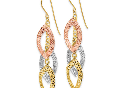 14k Tri-Color Earrings Style TL976 - Classique Jewelry Inc.