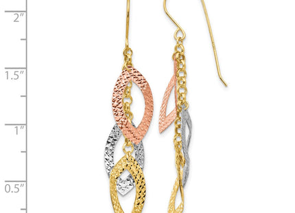 14k Tri-Color Earrings Style TL976 - Classique Jewelry Inc.