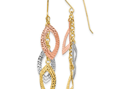 14k Tri-Color Earrings Style TL976 - Classique Jewelry Inc.