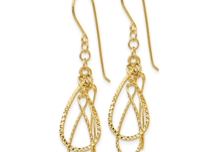 14K gold circle drop earrings, alternate view