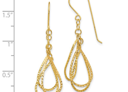 14K gold circle drop earrings, further view