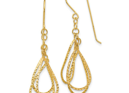 14K gold circle drop earrings