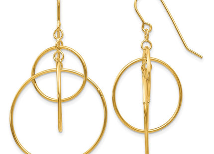 14K gold circle drop earrings