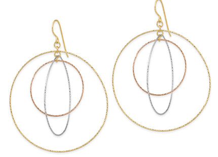 14k Tri-Color Earrings Style TL999 - Classique Jewelry Inc.
