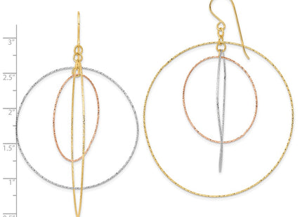14k Tri-Color Earrings Style TL999 - Classique Jewelry Inc.