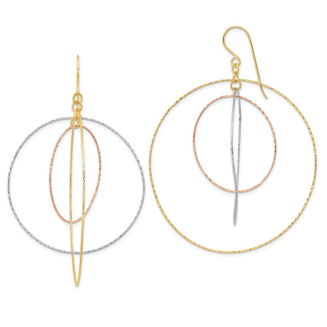 14k Tri-Color Earrings Style TL999 - Classique Jewelry Inc.