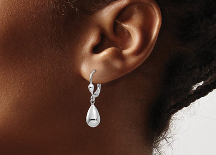 14K white gold drop earrings, another view