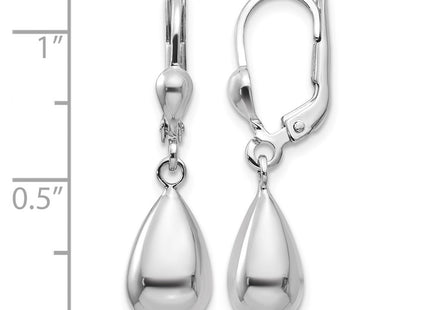 14K white gold drop earrings, further view