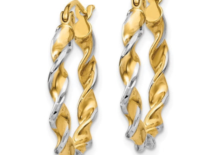 14K gold hoop earrings, alternate view