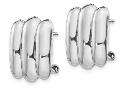 14K white gold earrings, alternate view