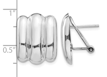 14K white gold earrings, further view