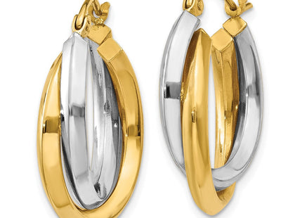 14K gold oval hoop earrings, alternate view