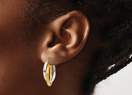 14K gold oval hoop earrings, another view