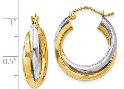 14K gold oval hoop earrings, further view