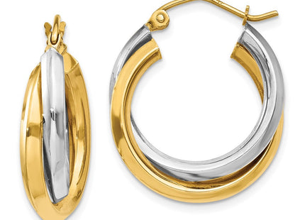14K gold oval hoop earrings