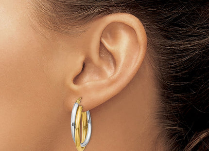 14K gold oval hoop earrings, another view