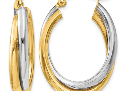 14K gold oval hoop earrings