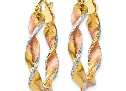 14K gold hoop earrings, alternate view
