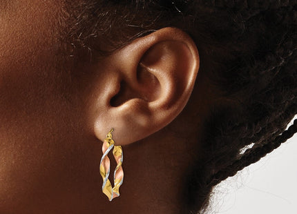 14K gold hoop earrings, another view