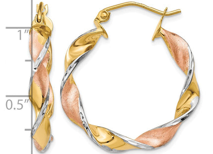 14K gold hoop earrings, further view