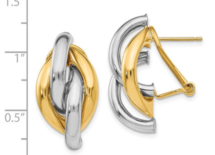 14k Two-tone Earrings Style TM427 - Classique Jewelry Inc.