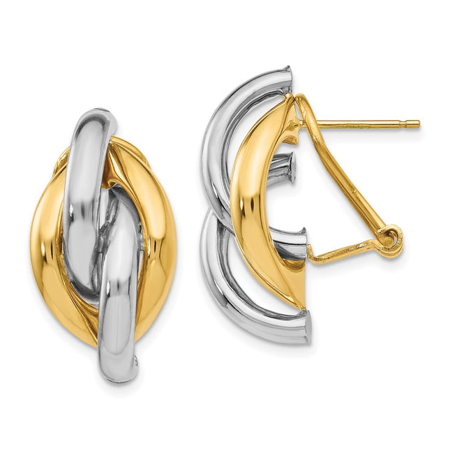 14k Two-tone Earrings Style TM427 - Classique Jewelry Inc.