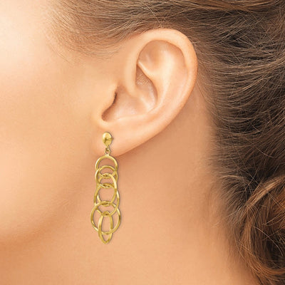 14K Circle Drop Post Earrings