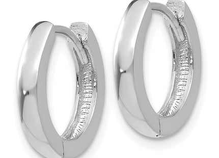 14k White Gold Round Hinged Hoop Earrings (Style TM606)