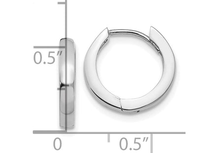 14k White Gold Round Hinged Hoop Earrings (Style TM606)