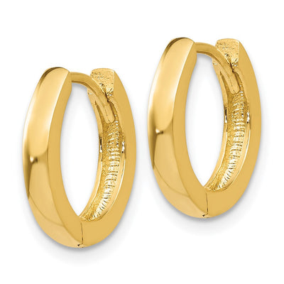 14K Round Hinged Hoop Earrings, 13.5 x 1.75mm
