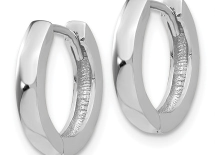 14k White Gold Round Hinged Hoop Earrings (Style TM608)