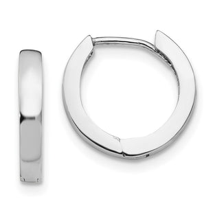14k White Gold Round Hinged Hoop Earrings (Style TM608)