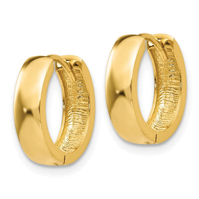 14K Round Hinged Hoop Earrings, 13.5 x 3mm
