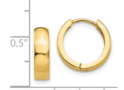 14k Round Hinged Hoop Earrings (Style TM609)