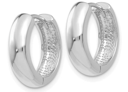 14k White Gold Round Hinged Hoop Earrings (Style TM612)