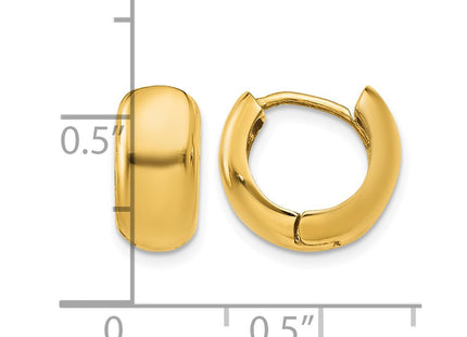 14K gold hoop earrings, further view