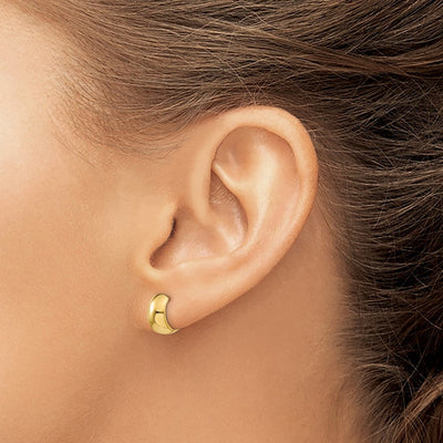 14K Round Hinged Hoop Earrings, 9.75 x 5mm