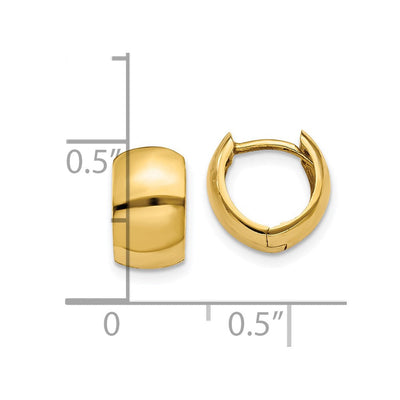 14K Round Hinged Hoop Earrings, 9.75 x 5mm