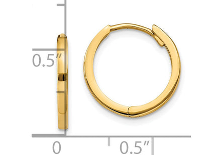14k Round Hinged Hoop Earrings (Style TM615)