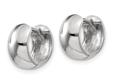 14k White Gold Round Hinged Hoop Earrings (Style TM616)
