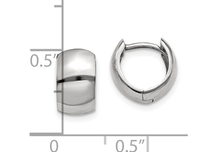 14k White Gold Round Hinged Hoop Earrings (Style TM616)