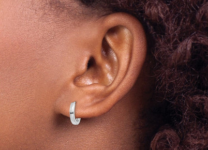 14k White Gold Round Hinged Hoop Earrings (Style TM617)