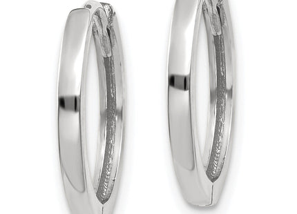 14k White Gold Round Hinged Earrings (Style TM618)